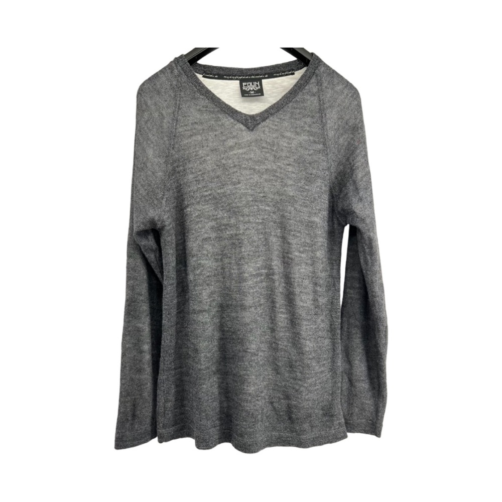 Edun Sz Medium Grey‎ Grey Alpaca Vneck Sweater